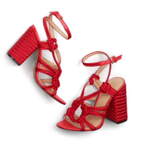 CAbi 6012 Tiptoe Red Hibiscus Strappy  Espadrille Rope Heeled Sandal Sz 7.5 - Picture 14 of 15